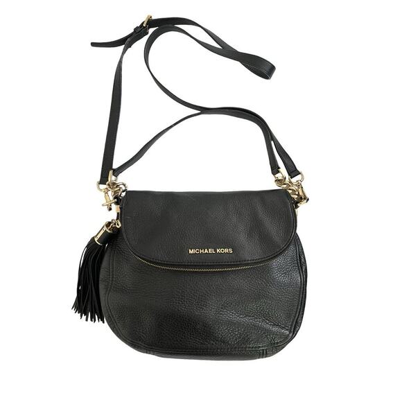 MICHAEL Michael Kors Pebbled Leather Crossbody Shoulder Bag in Black Classic - Picture 1 of 16